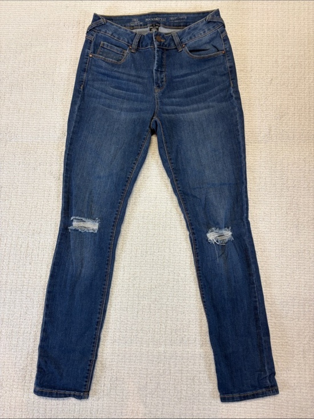 Soundstyle Jamie Slimming Skinny Jeans Size 8 Stretch Blue Distressed
